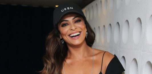 Juliana Paes usa look sporty chic
