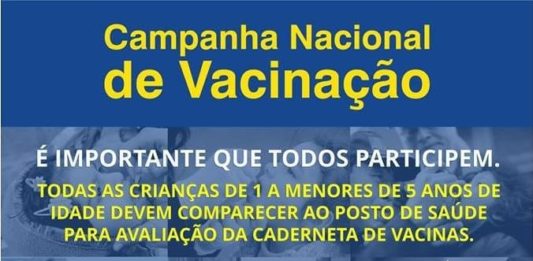 Campanha Nacional de Vacinação contra o Sarampo e a Poliomielite o Dia D é neste sábado