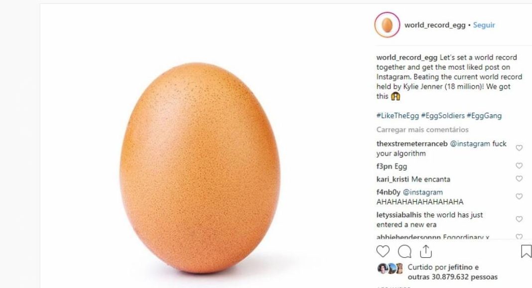 Foto de ovo que quebrou recorde no Instagram era campanha de saúde mental