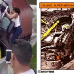 Artista desenha mulher que ajudou a tirar motorista após acidente com helicóptero de Boechat: 'Super-Heroína!'