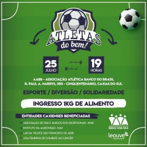 5ª edição do Atletas do Bem irá agitar Caxias do Sul