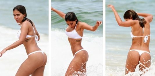 Anitta aprova flagras de paparazzo em praia