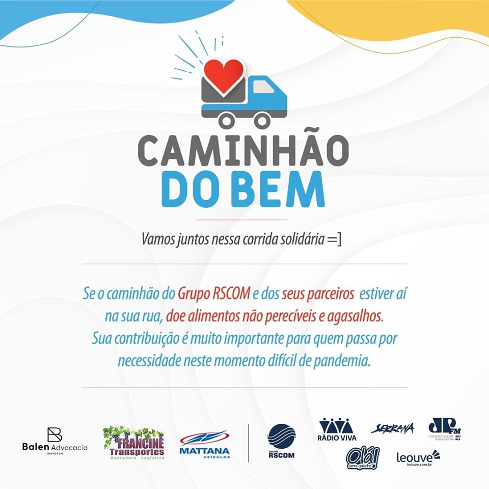 Grupo RSCOM promove campanha Caminhão do Bem para marcar o aniversário de Caxias do Sul