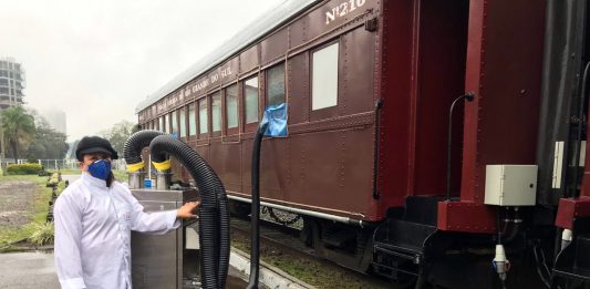 Maria Fumaça recebe sanitização Fip Onboard