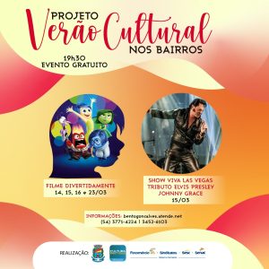 Inicia nesta terça-feira o Projeto Verão Cultural nos Bairros de Bento Gonçalves