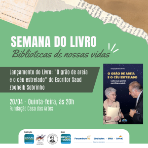 Semana do Livro de Bento Gonçalves promove o lançamento de 'O grão de areia e o céu estrelado'