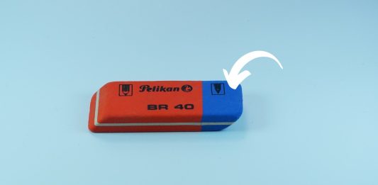 Você já descobriu para que serve a parte azul da borracha?