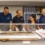 Imagem: Amir Ganor (esquerda), Eitan Klein (centro-esquerda), Oriya Amichay (centro-direita) e Amir Ganor (direita). / Yoli Schwartz/Israel Antiquities Authority.