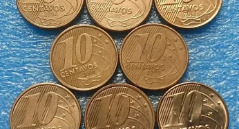 De olho no troco: Moeda de 10 centavos amarelinha de 24 anos valorizou para coleção