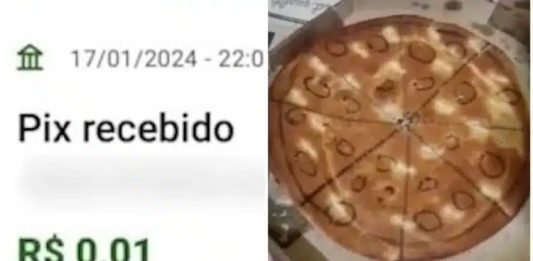 Cliente faz Pix, envia comprovante falso e recebe pizza de papelão