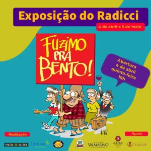 O humor do cartunista Iotti está em exposição com Radicci no Piazza Salton