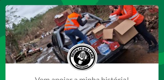 Grupo de voluntários 'Pé na Lama' de Bento Gonçalves divulga vaquinha online