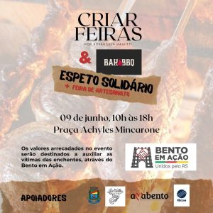 'Espeto Solidário' da Criar Feiras e Bah BBQ é neste domingo em Bento Gonçalves