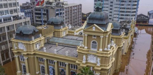 Foto: Inundação no Museu de Arte do estado-MARGS/Divulgação Sedac