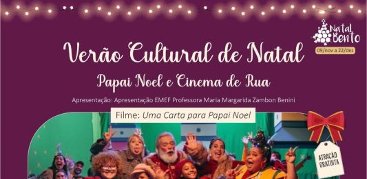 Cinema de Rua é atração do Natal Bento desta quinta-feira