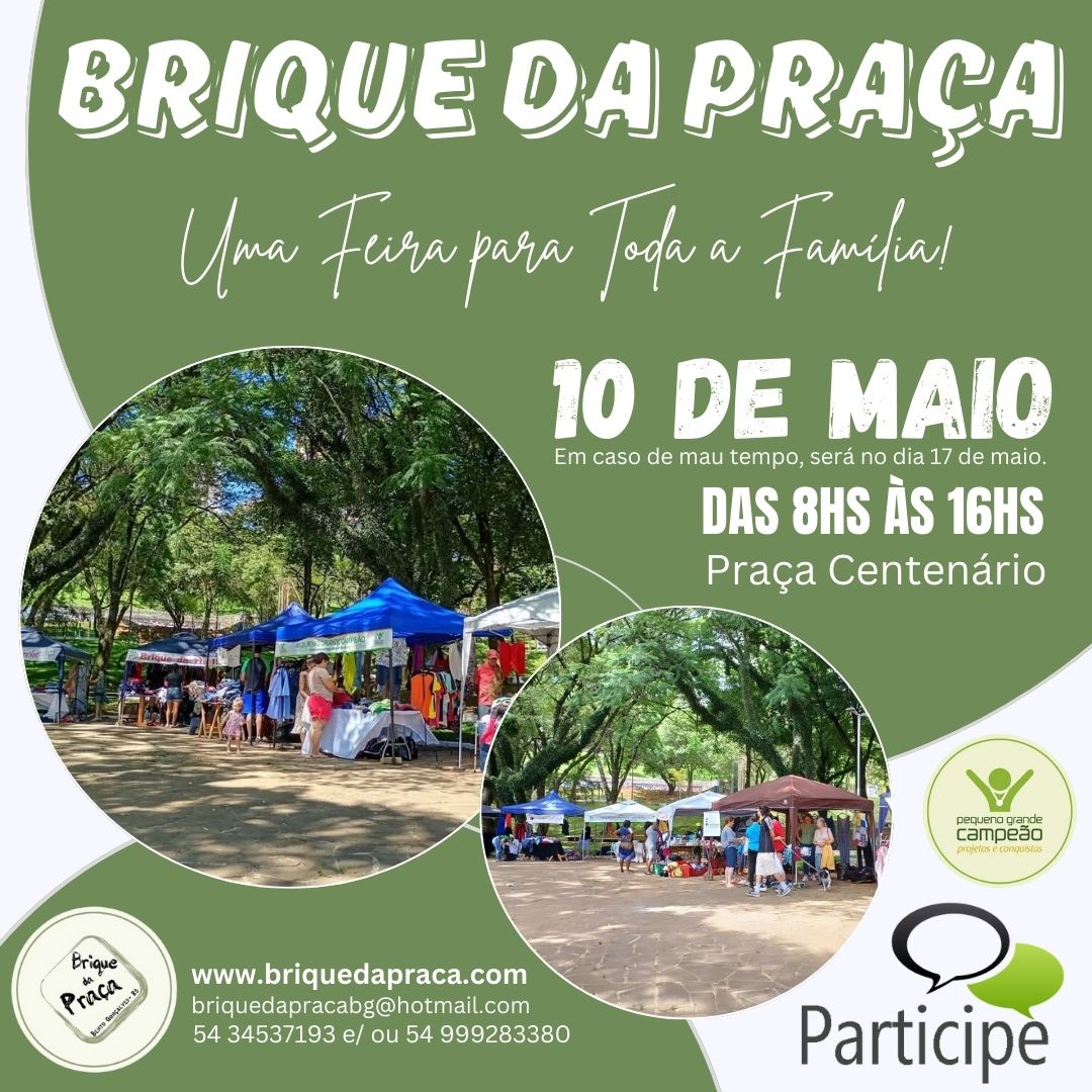 Sábado tem Brique da Praça em Bento Gonçalves