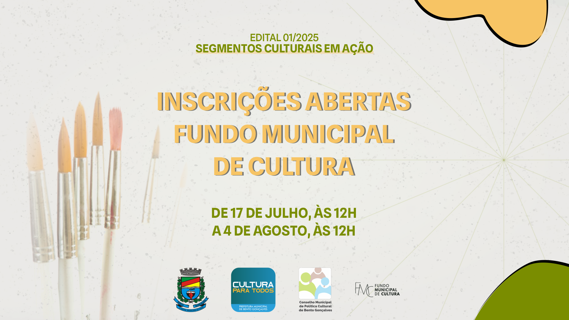 Bento Gonçalves lança Edital para fomentar projetos culturais no município