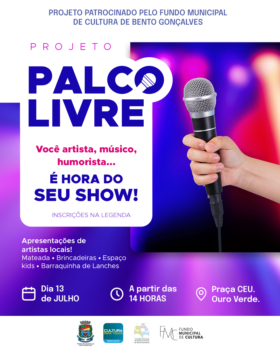 Palco Livre chega ao Bairro Ouro Verde em Bento Gonçalves