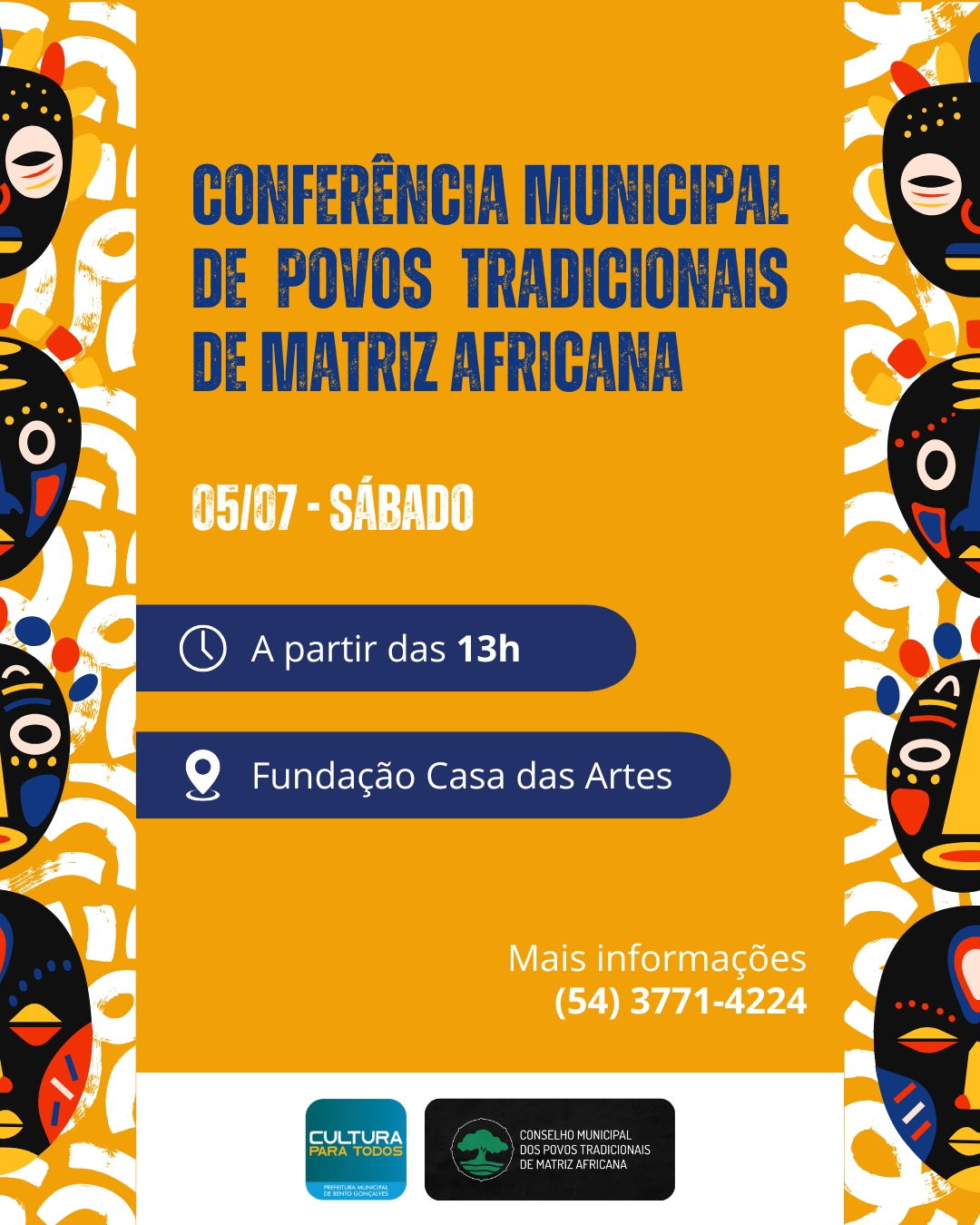 Casa das Artes de Bento Gonçalves recebe a Conferência dos Povos Tradicionais de Matriz Africana