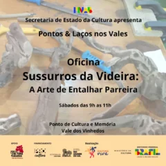 Ponto de Cultura Vale dos Vinhedos promove oficina “Sussurros na videira – A Arte de Entalhar Parreira”