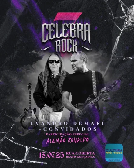 Celebra Rock comemora o Dia Mundial do Rock com shows gratuitos em Bento Gonçalves