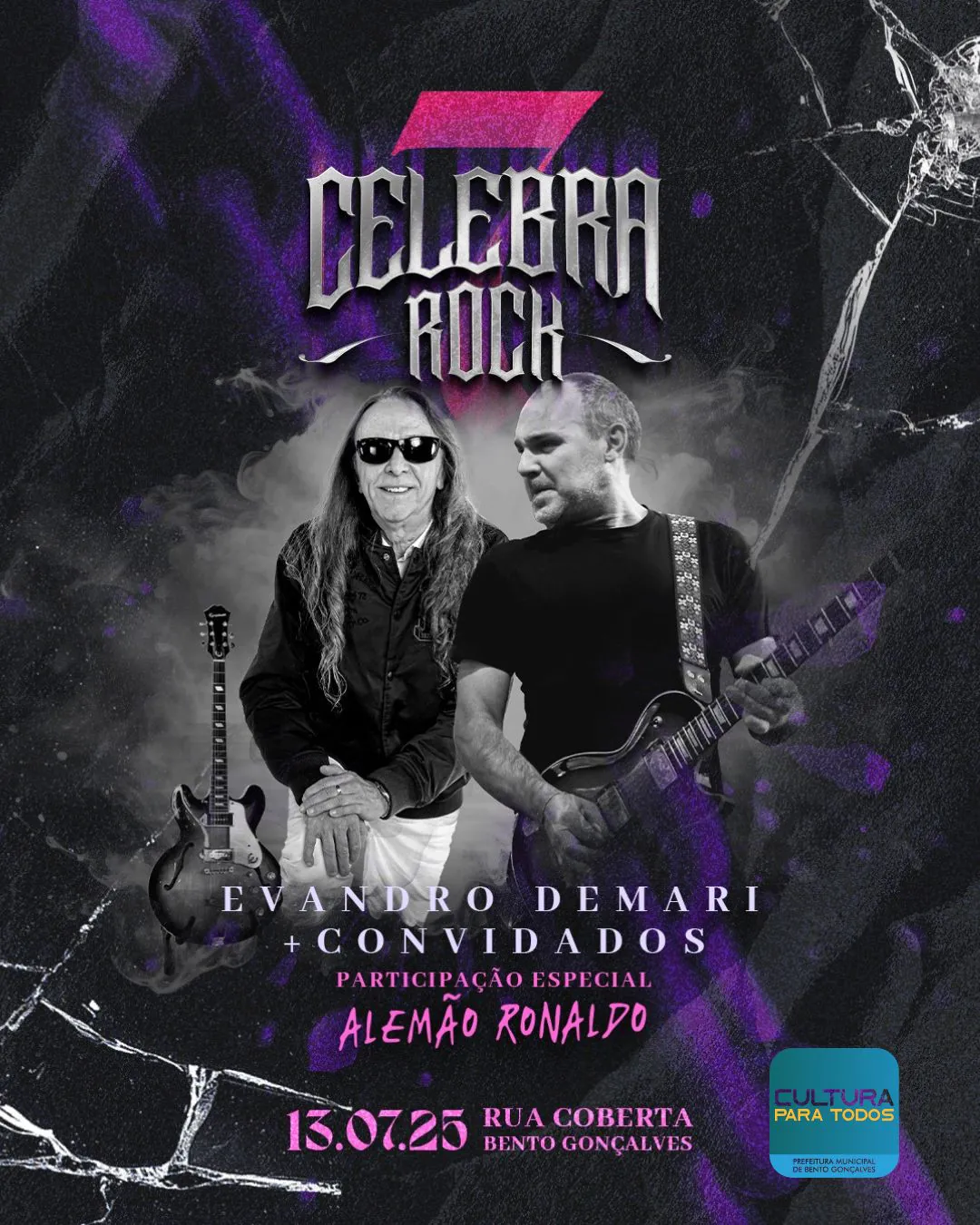 Celebra Rock comemora o Dia Mundial do Rock com shows gratuitos em Bento Gonçalves