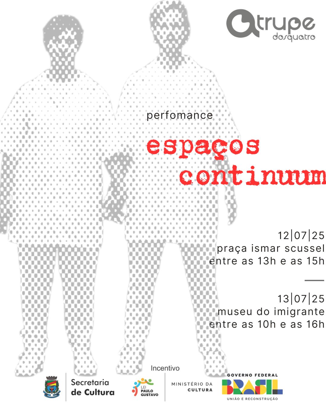 Trupe Dosquatro realiza apresentações da performance “espaços continuum” em Bento Gonçalves
