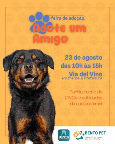 Feira de adoção de animais ocorre no sábado (23) em Bento Gonçalves