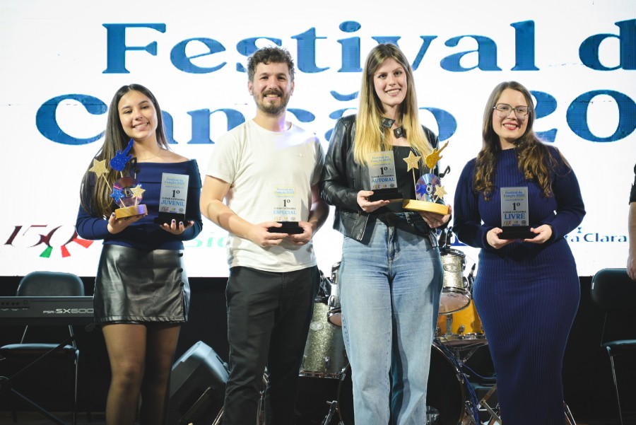 Foto: Festival da Canção 2025 revela quatro grandes campeões/Crédito Luiz Eduardo Chisini