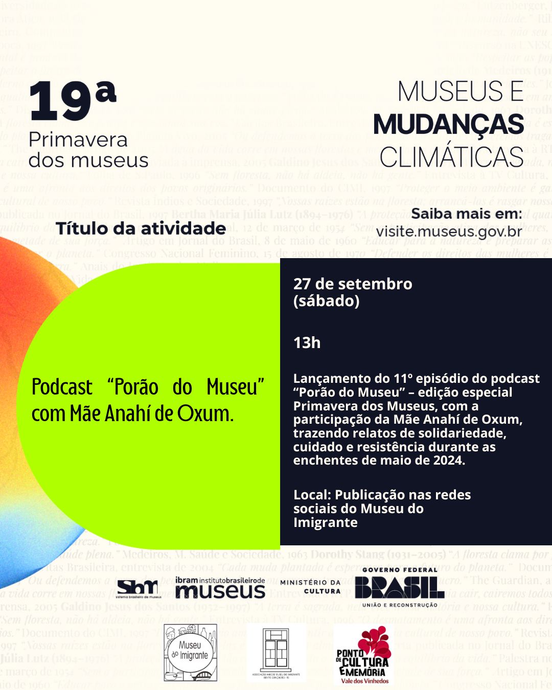 Primavera dos Museus de Bento Gonçalves lança podcast “Porão do Museu”