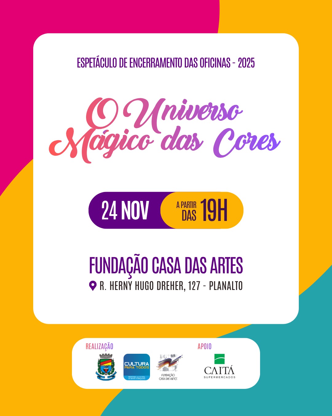 Casa das Artes de Bento Gonçalves promove espetáculo de encerramento das oficinas culturais