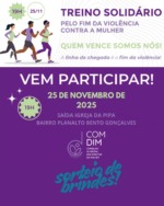 Conselho dos Direitos da Mulher de Bento Gonçalves promove treino solidário pelo fim da violência