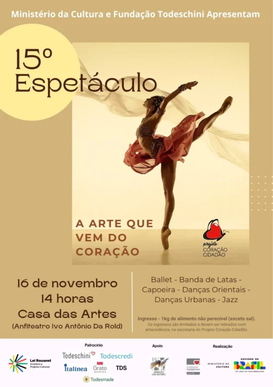 Projeto Coração Cidadão realiza Concerto e Espetáculo de Dança na Casa das Artes de Bento Gonçalves