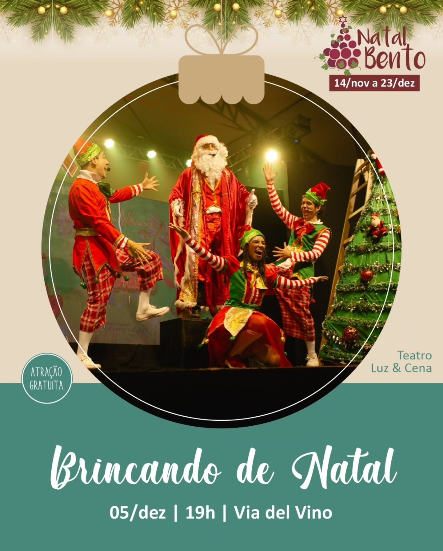 Programação do Natal Bento segue com atrações para toda a família