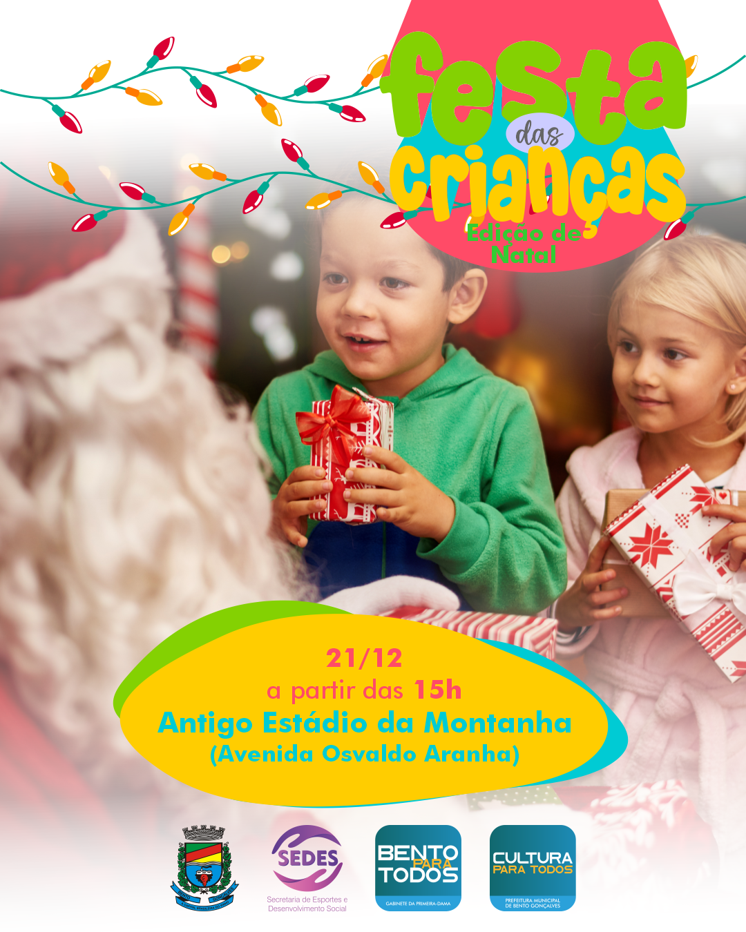 Bento Gonçalves promove a Festa de Natal das Crianças no domingo (21)
