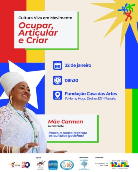 Cultura Viva em Movimento traz palestra de Mãe Carmen a Bento Gonçalves