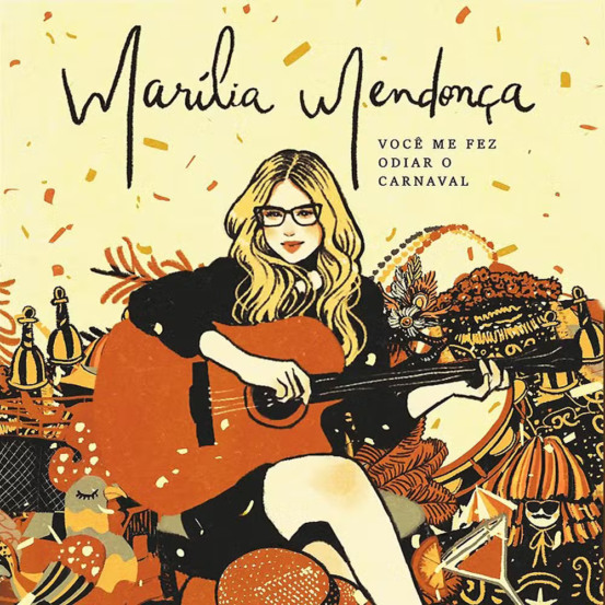 Capa do single 'Você em fez odiar o Carnaval', de Marília Mendonça — Foto: Divulgação