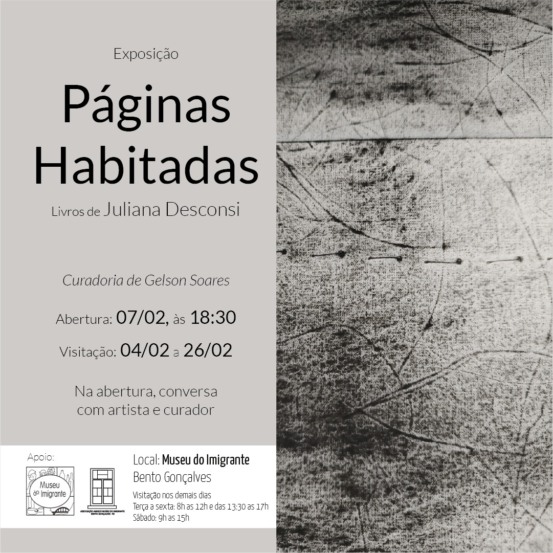 Exposição 'Páginas Habitadas' entra em cartaz no Museu do Imigrante de Bento Gonçalves